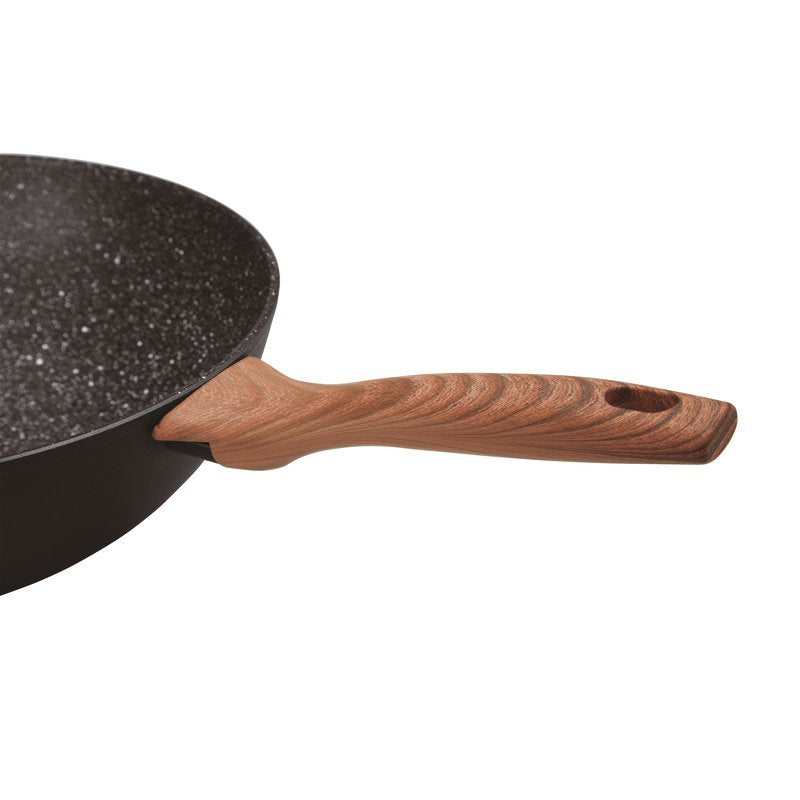 SAMBONET Wok Pan with Rock &amp;amp; Rose Black Handle 28cm Aluminium