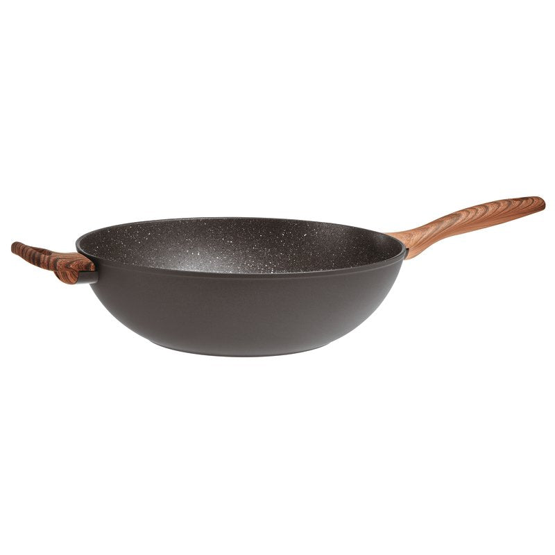 SAMBONET - Wok Spadella con Manico con Coperchio Rock &amp; Rose Black 32cm