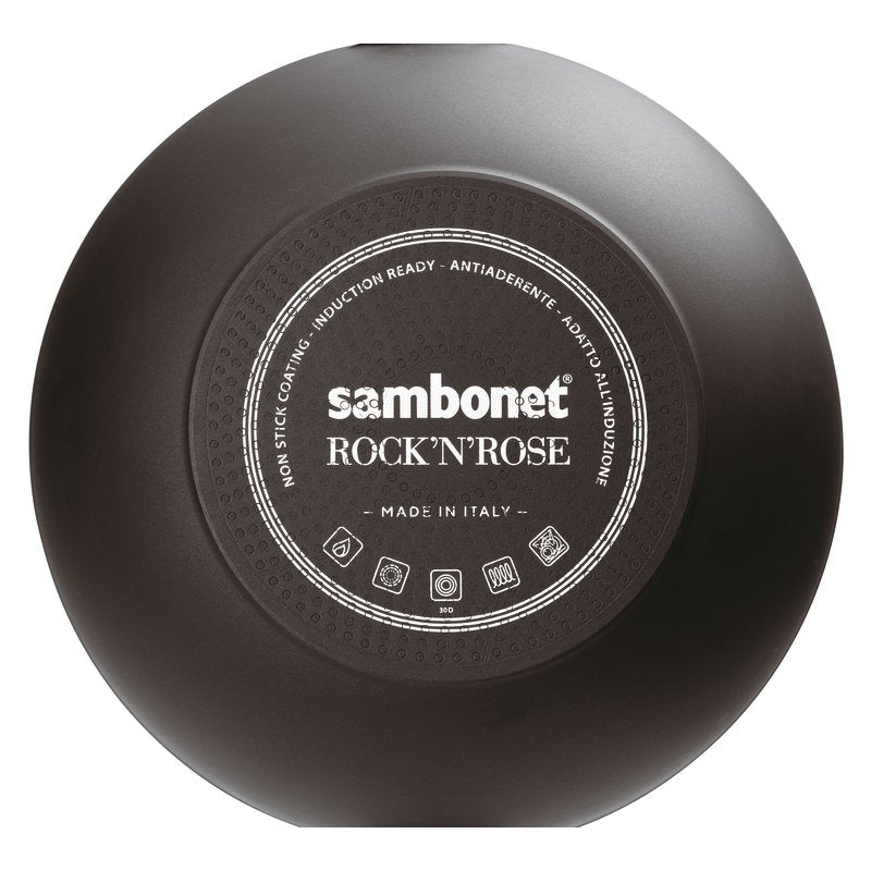 SAMBONET - Padella con Manico Rock &amp; Rose Black 24cm