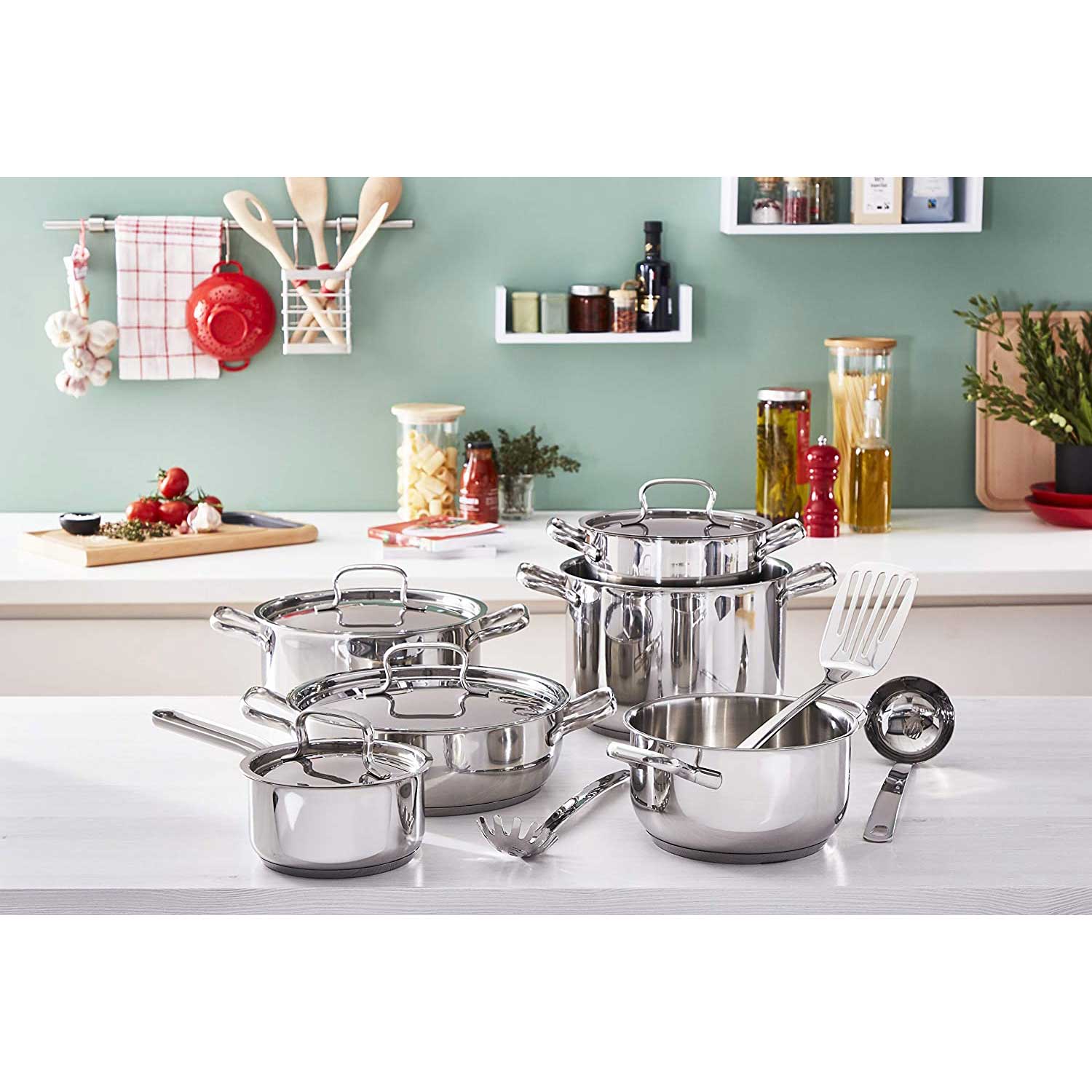 LAGOSTINA - Sfiziosa Induction Cookware Set 13 Pieces Stainless Steel