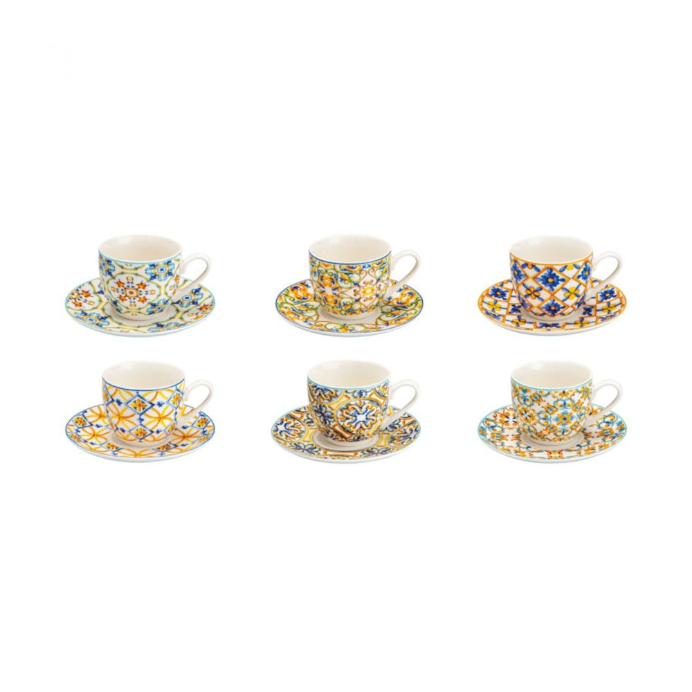 BRANDANI - Medicean Coffee Cup Set 6 Pieces, Porcelain 53706