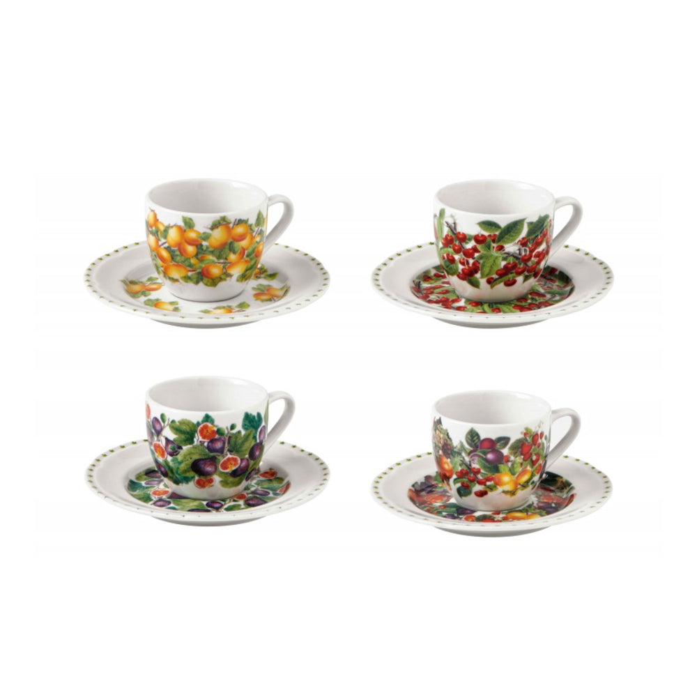 BRANDANI - Le Primizie 4 Piece Coffee Cup Set 90ml Porcelain