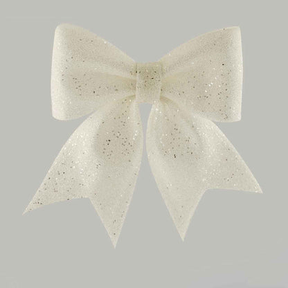 EDG Enzo De Gasperi Glitter Bow Christmas Decoration White Christmas 30cm