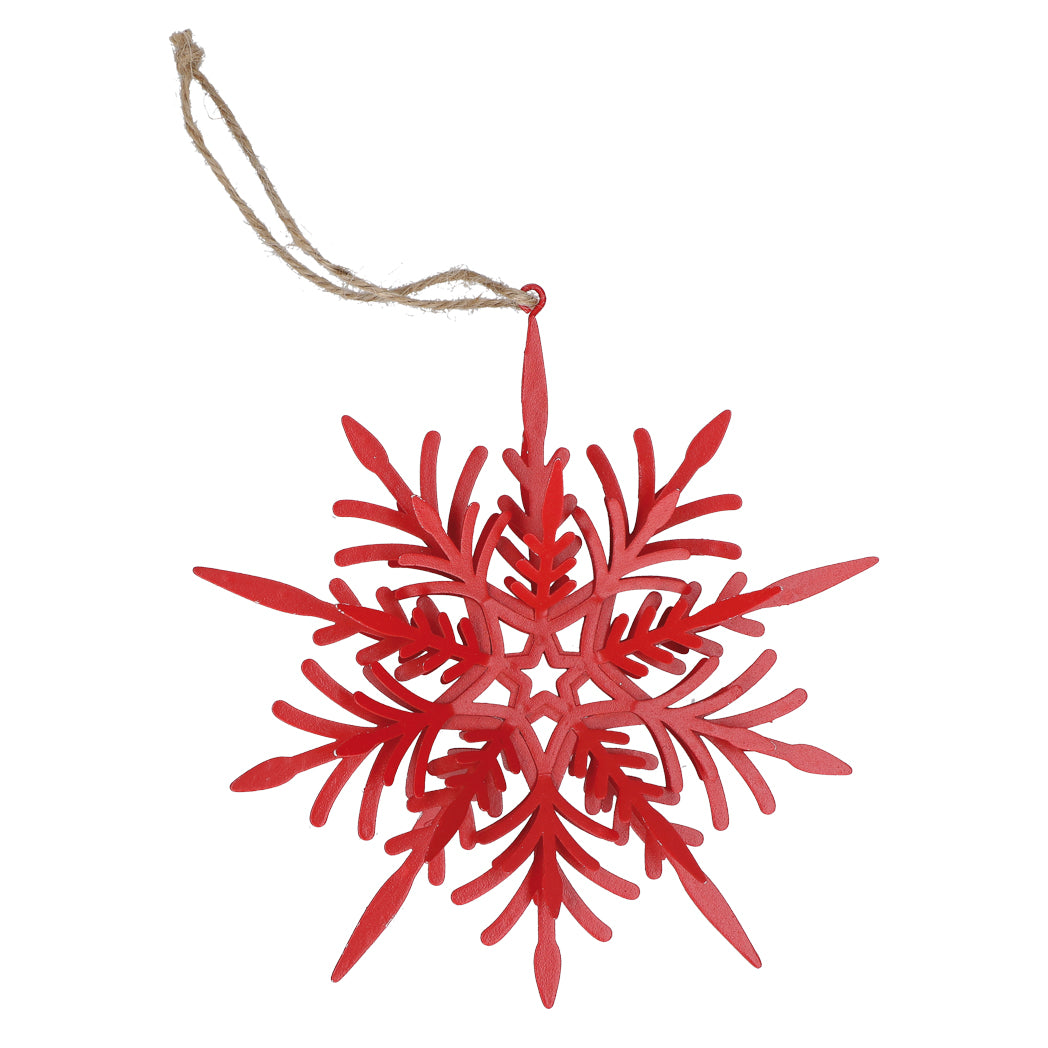 DOMESTIC RITUALS - Snowfall Red Bow Christmas Decoration 16cm