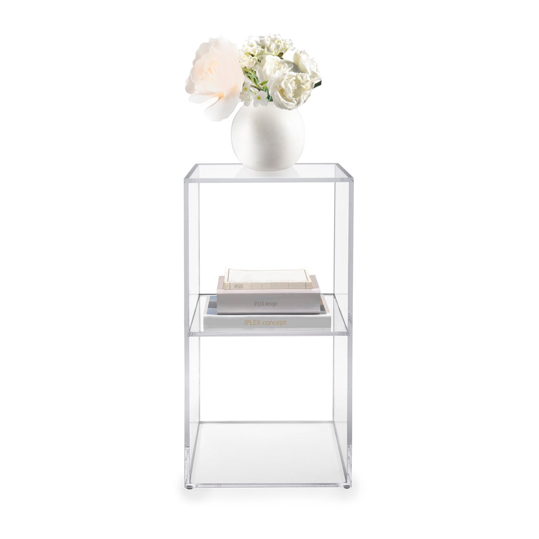 iPLEX Clio Cubo Double Floor Storage Shelf 30x60cm Made in Italy Plexiglas