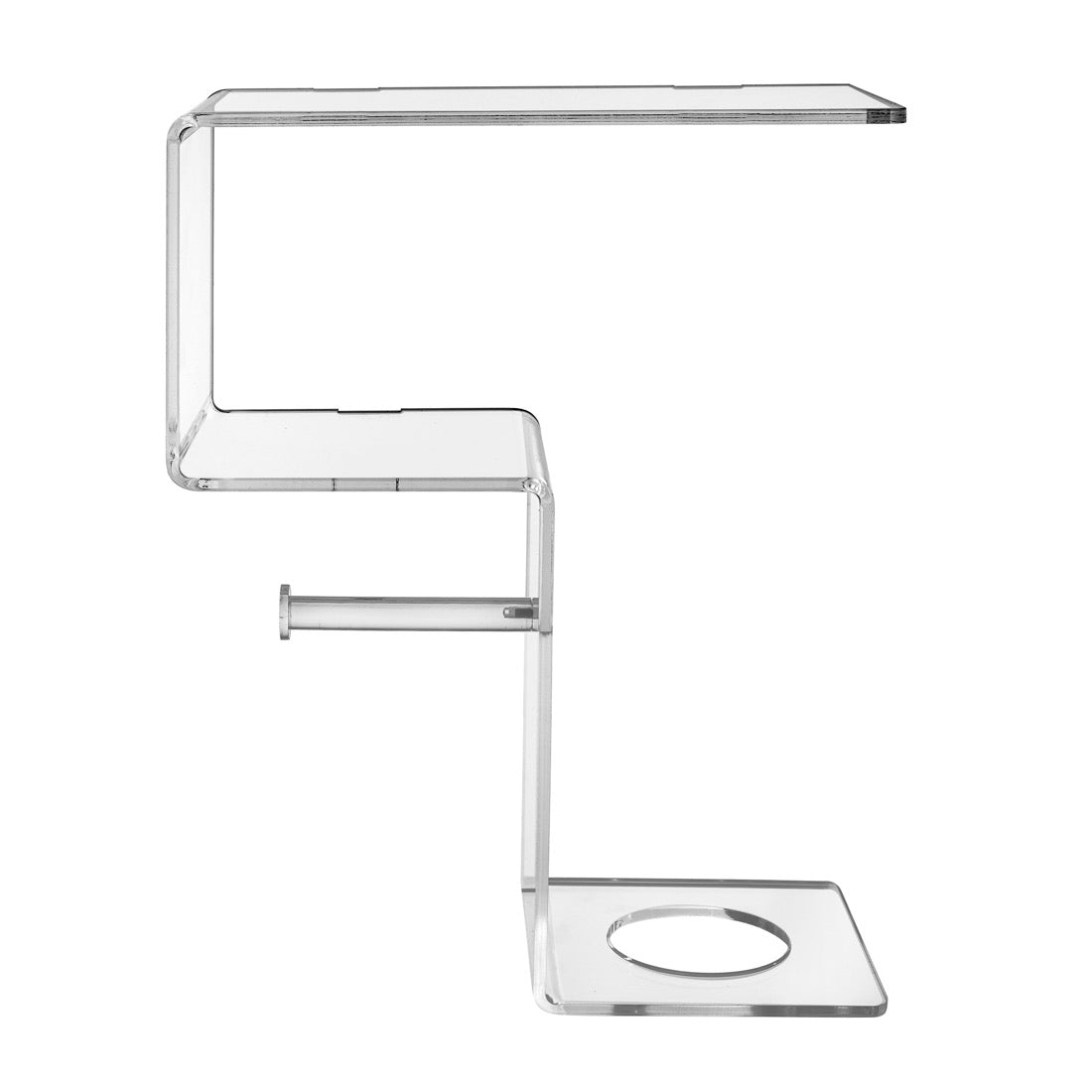 iPLEX Clio Shelf Roll Holder Shelf and Toilet Brush 38x30cm Transparent Made in Italy Plexiglas