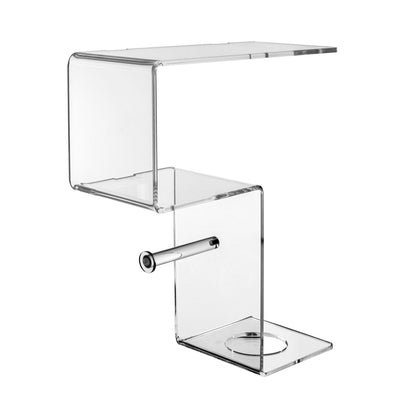 iPLEX Clio Shelf Roll Holder Shelf and Toilet Brush 38x30cm Transparent Made in Italy Plexiglas