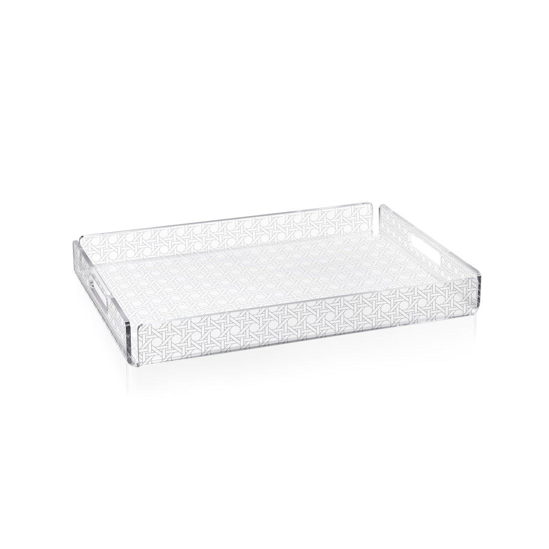 iPLEX Bon Ton Small Plexiglass Tray 23x33cm Transparent Vienna Straw Made in Italy