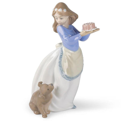 NAO Porcelain Figurine Statue 19x12cm Girl Dog Birthday