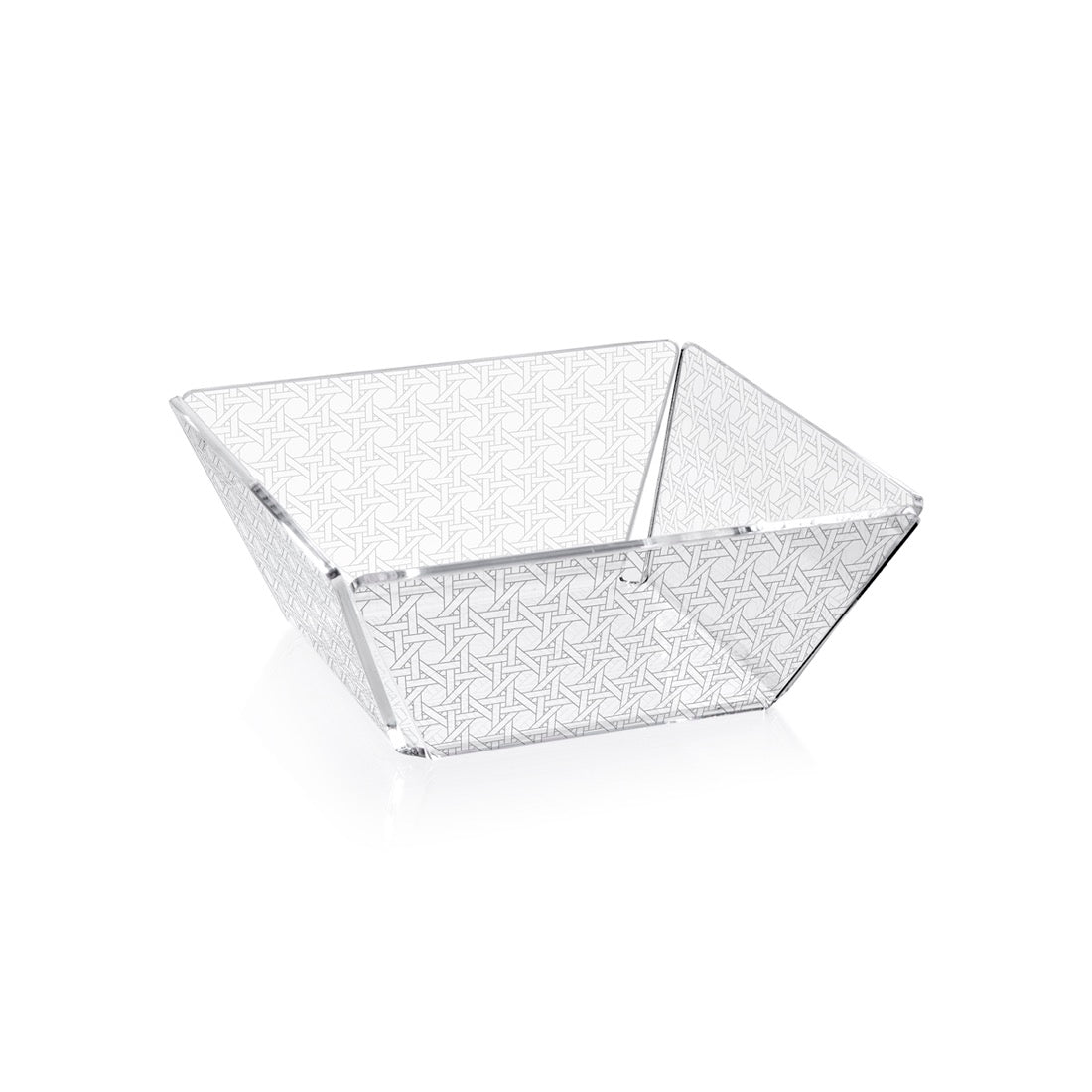 iPLEX Bon Ton Bread Basket Plexiglass Bowl 22x22cm Transparent Vienna Straw Made in Italy