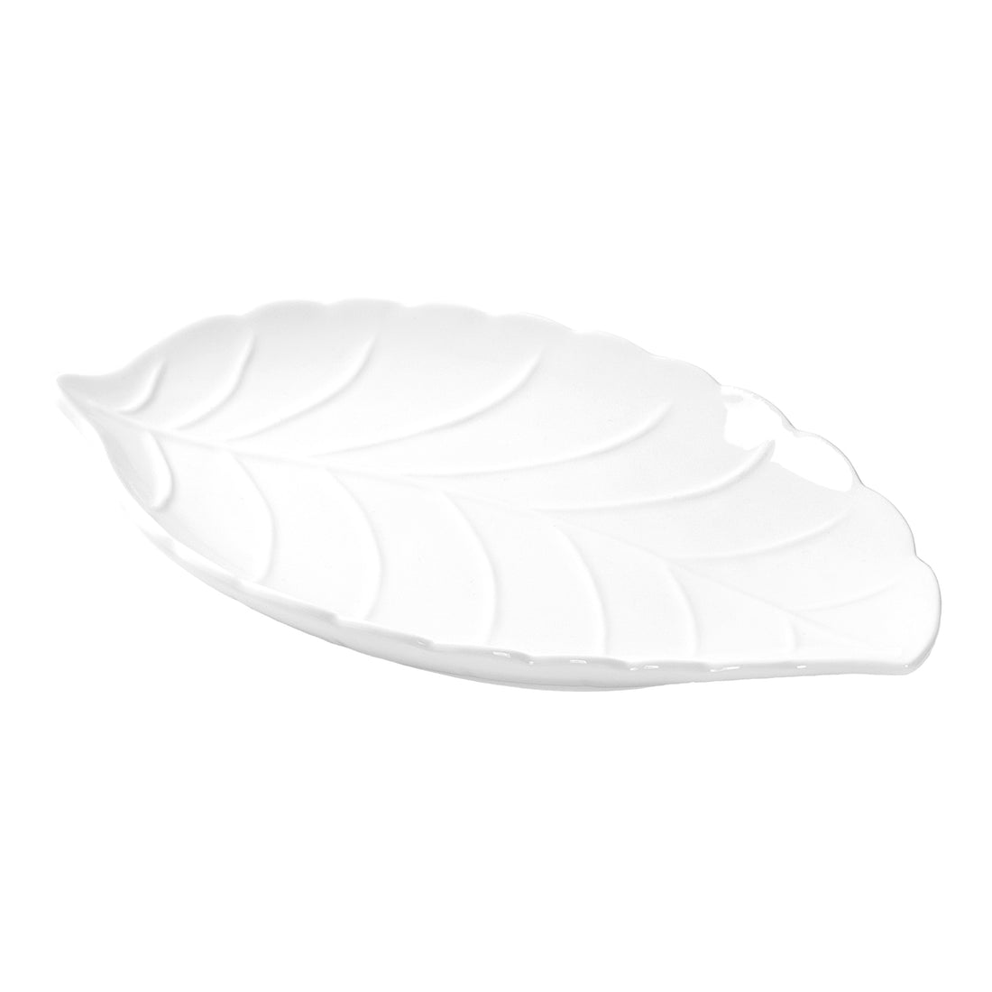 BRANDANI Leaf Tray 26x18cm Porcelain White