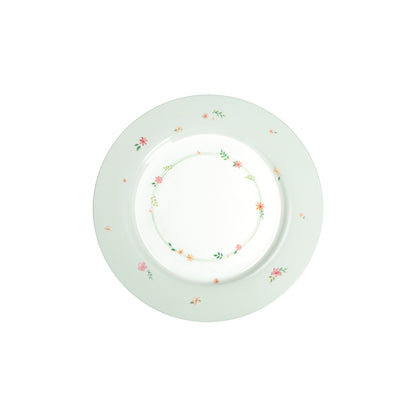 BRANDANI Green Pollen Table Service Plates Set 18 Pieces Porcelain