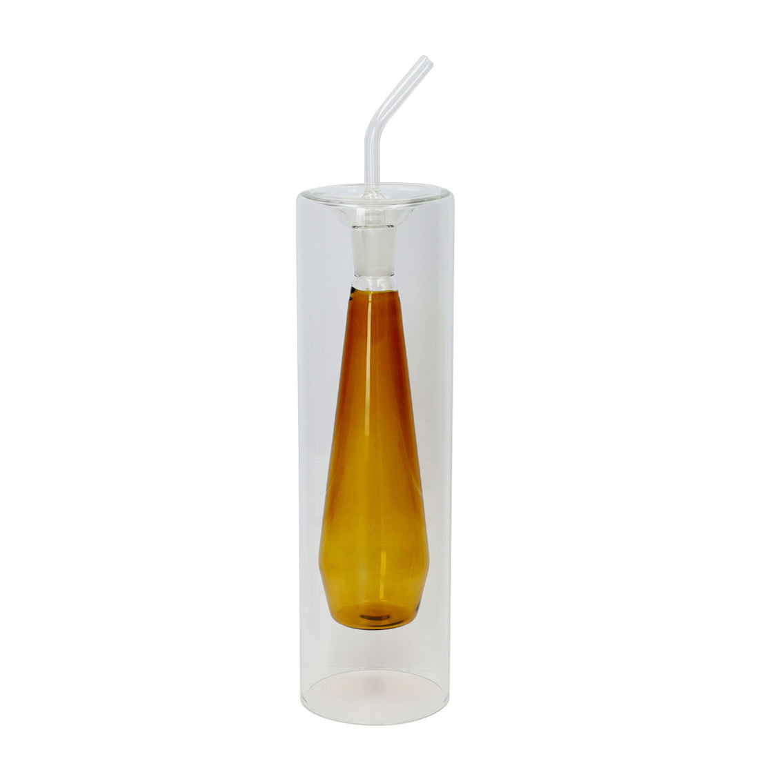 BRANDANI Elegant Cruet in Glass with Ocher Interior 250ml