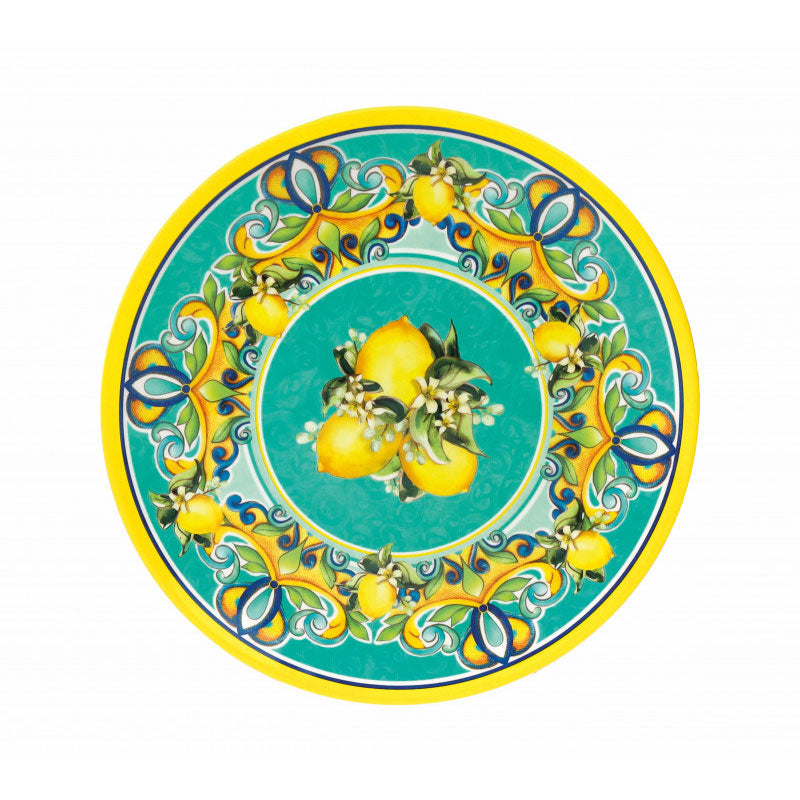 BRANDANI Citrus Dinner Plate in Melamine 27cm Set of 6 Table Service Pieces