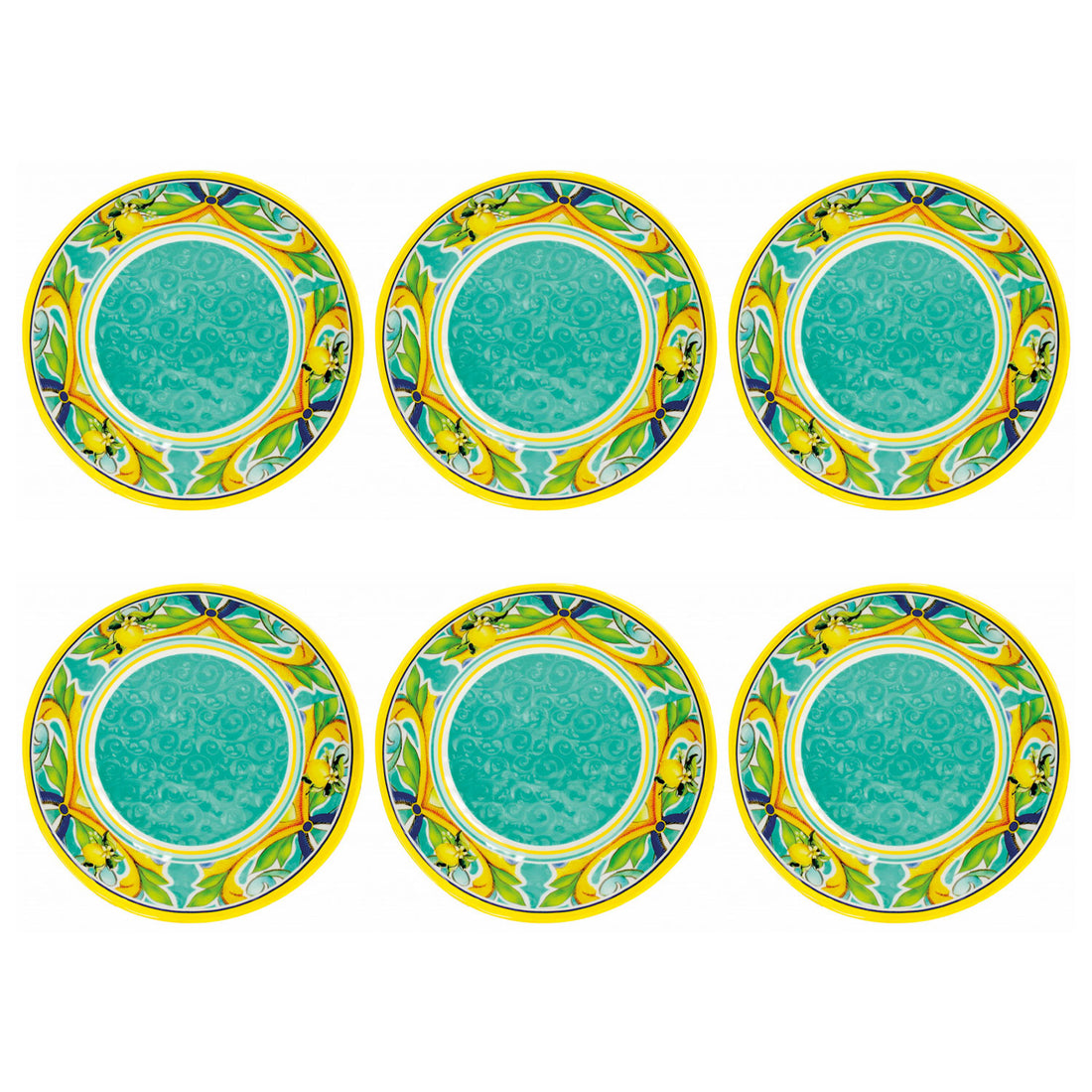 BRANDANI Piatto Fondo Citrus in Melamina 21,5cm Set 6 Pezzi Servizio Tavola