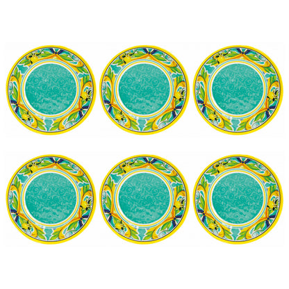 BRANDANI Piatto Fondo Citrus in Melamina 21,5cm Set 6 Pezzi Servizio Tavola