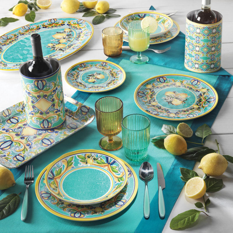 BRANDANI Piatto Fondo Citrus in Melamina 21,5cm Set 6 Pezzi Servizio Tavola