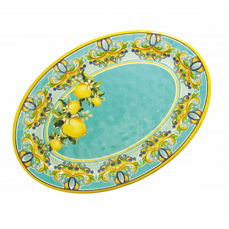 BRANDANI Citrus Oval Flat Tray 50x36cm Melamine