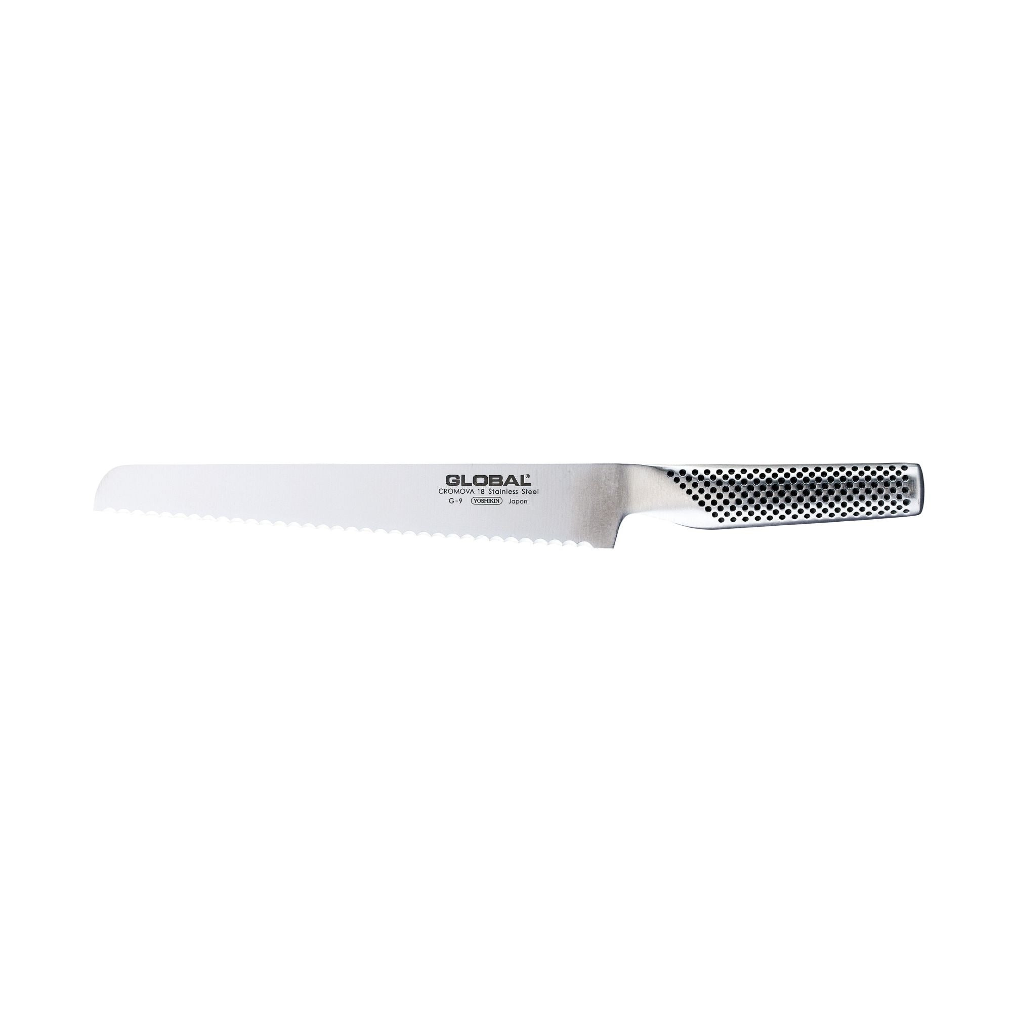 GLOBAL Coltello Pane 22cm in Acciaio Inox Cromova 18 G-09