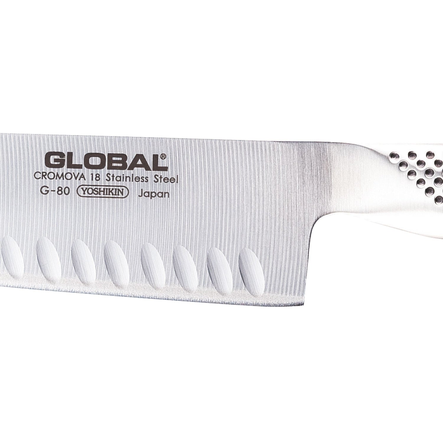 GLOBAL Santoku Knife Blade with Alveoli 18cm in Cromova 18 G-80 Stainless Steel