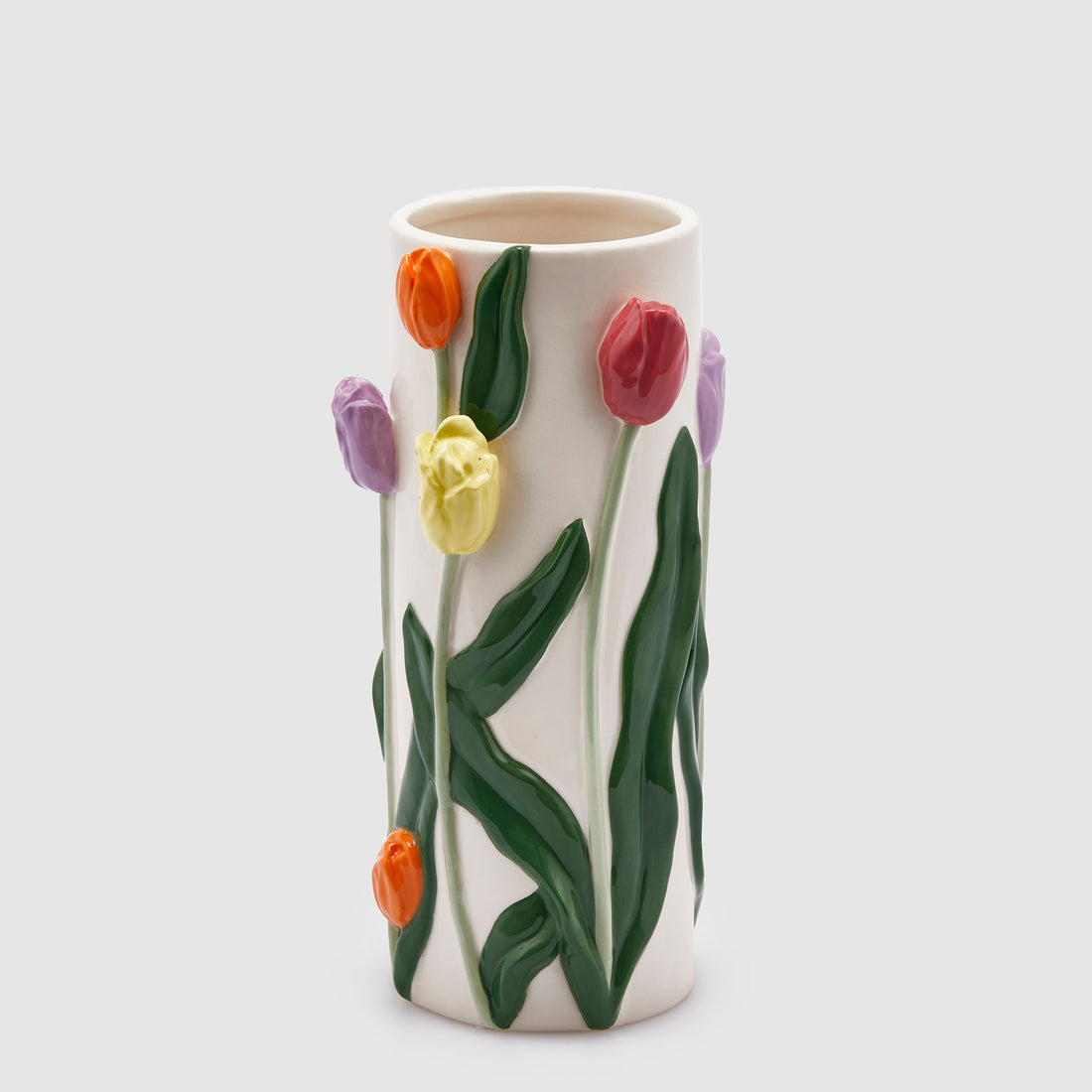 EDG Enzo De Gasperi Ceramic Tulip Cylinder Vase 28cm