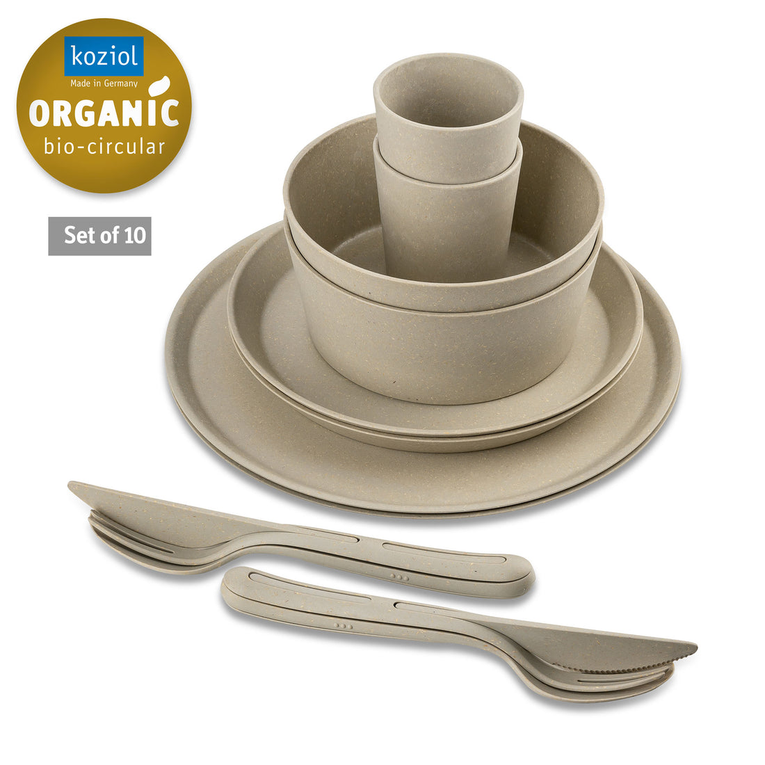 KOZIOL 10 Piece Table Set Connect Set Helsinki Organic Sand