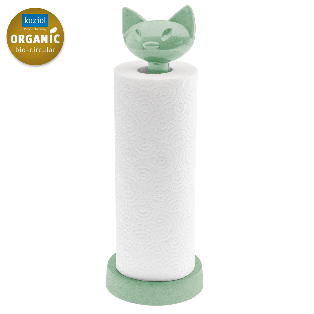 KOZIOL Napkin Roll Holder Miaou Green Cat Organic