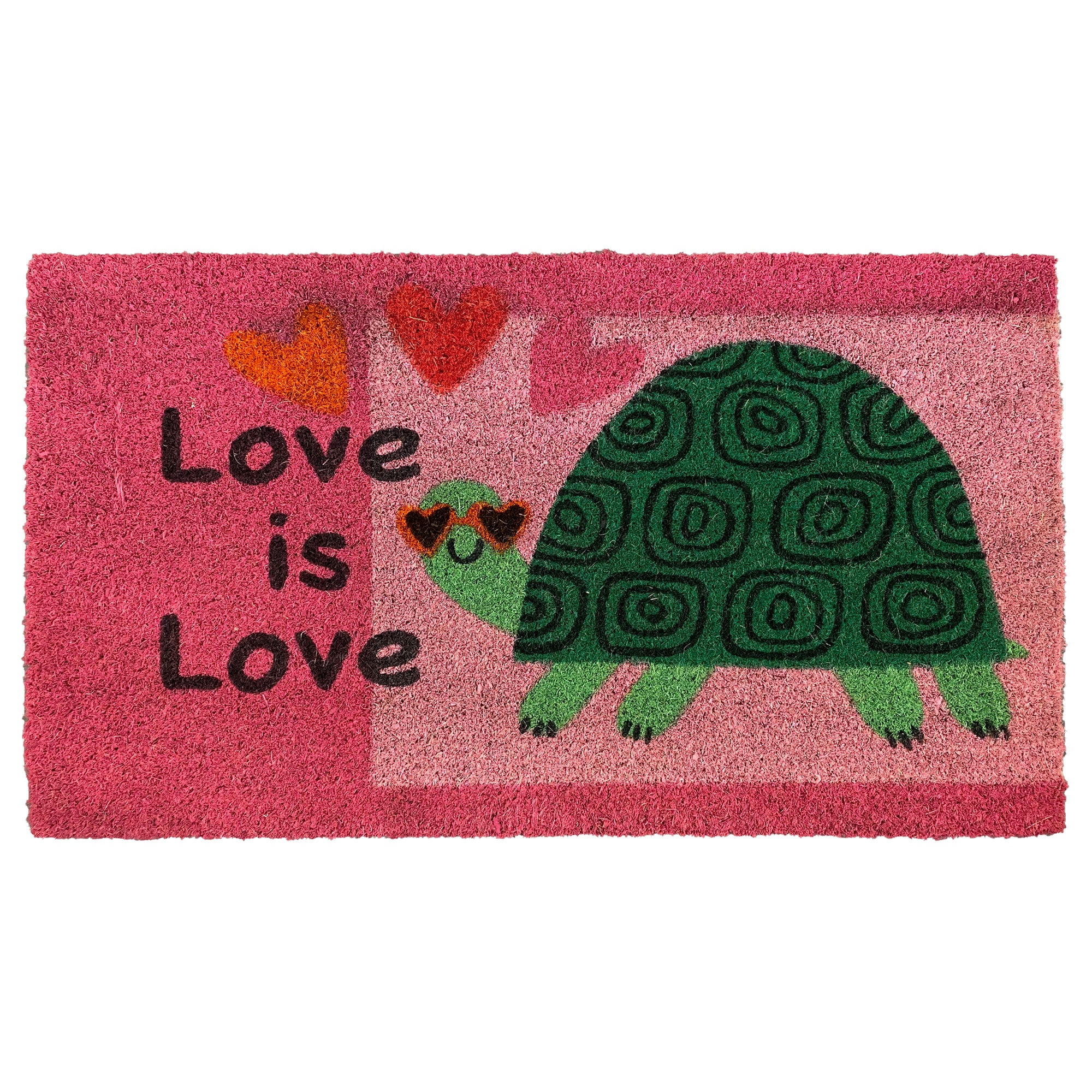 MONTEMAGGI Carpet Doormat Entrance Turtle Love is Love 70x40cm Coconut