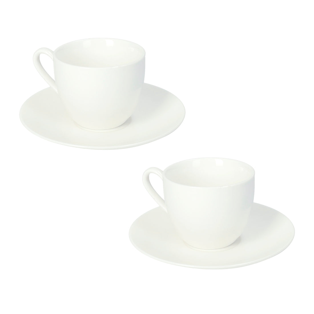 BRANDANI Set 2 Pezzi Tazza Tazzina Caffè 100ml Bianco Porcellana