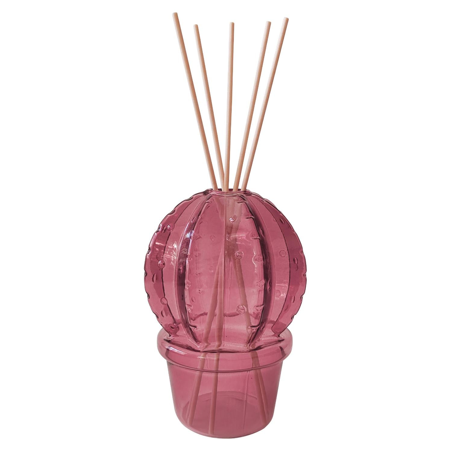 BRANDANI Cactus Fragrance Diffuser with Sticks 14.5cm Purple Glass