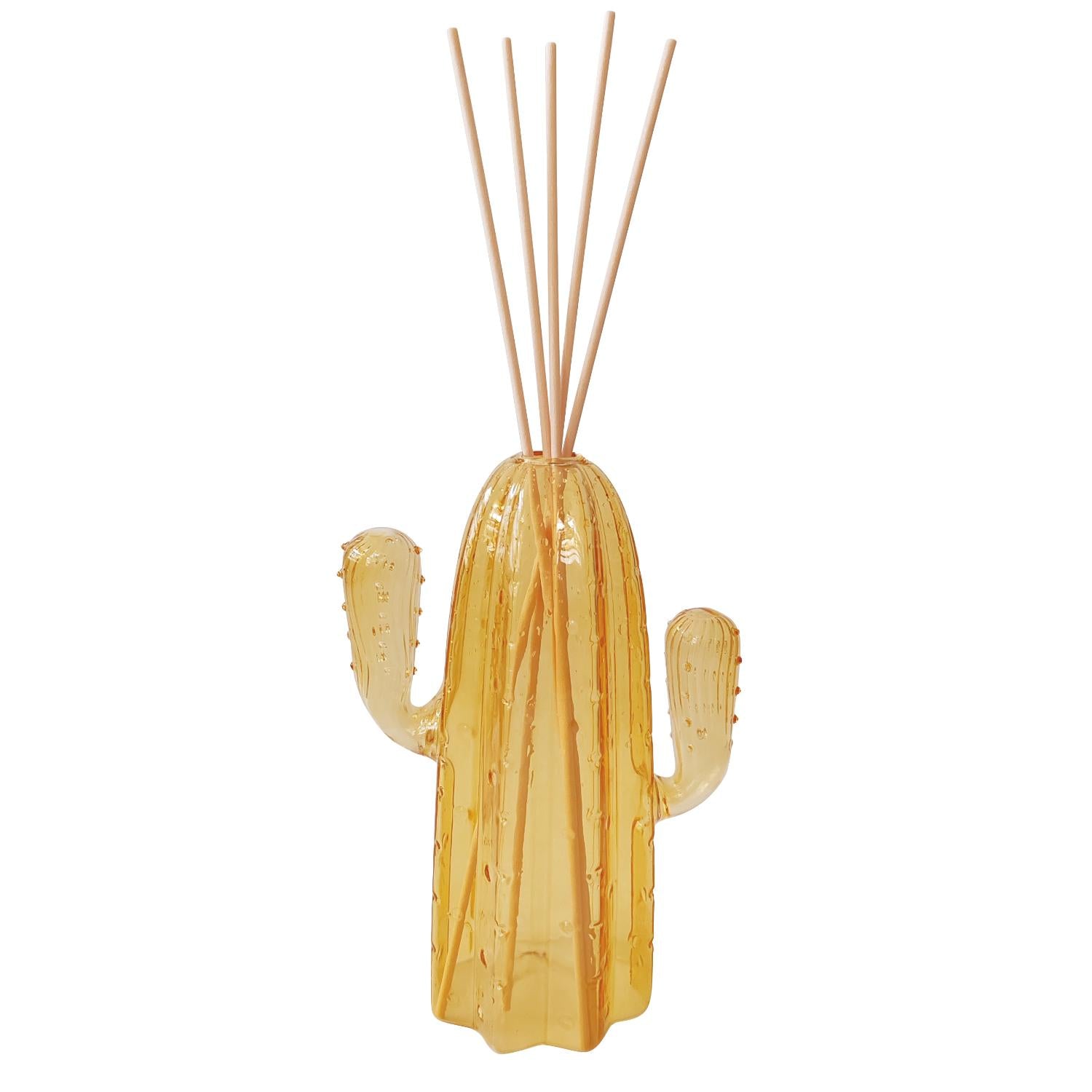 BRANDANI Cactus Fragrance Diffuser with Sticks 17cm Green Glass