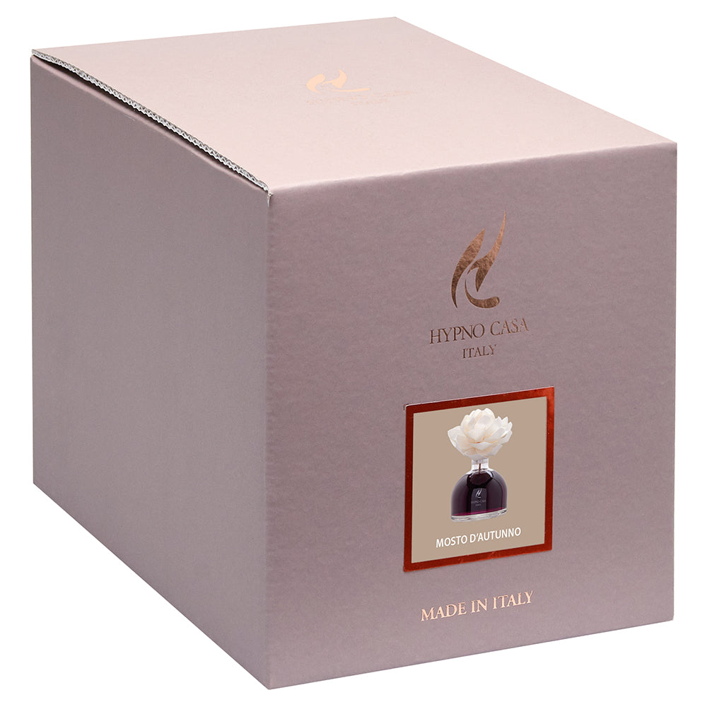 HYPNO CASA Diffusore a Bastoncini con Fiore Bianco Rosa 100ml Mosto D&