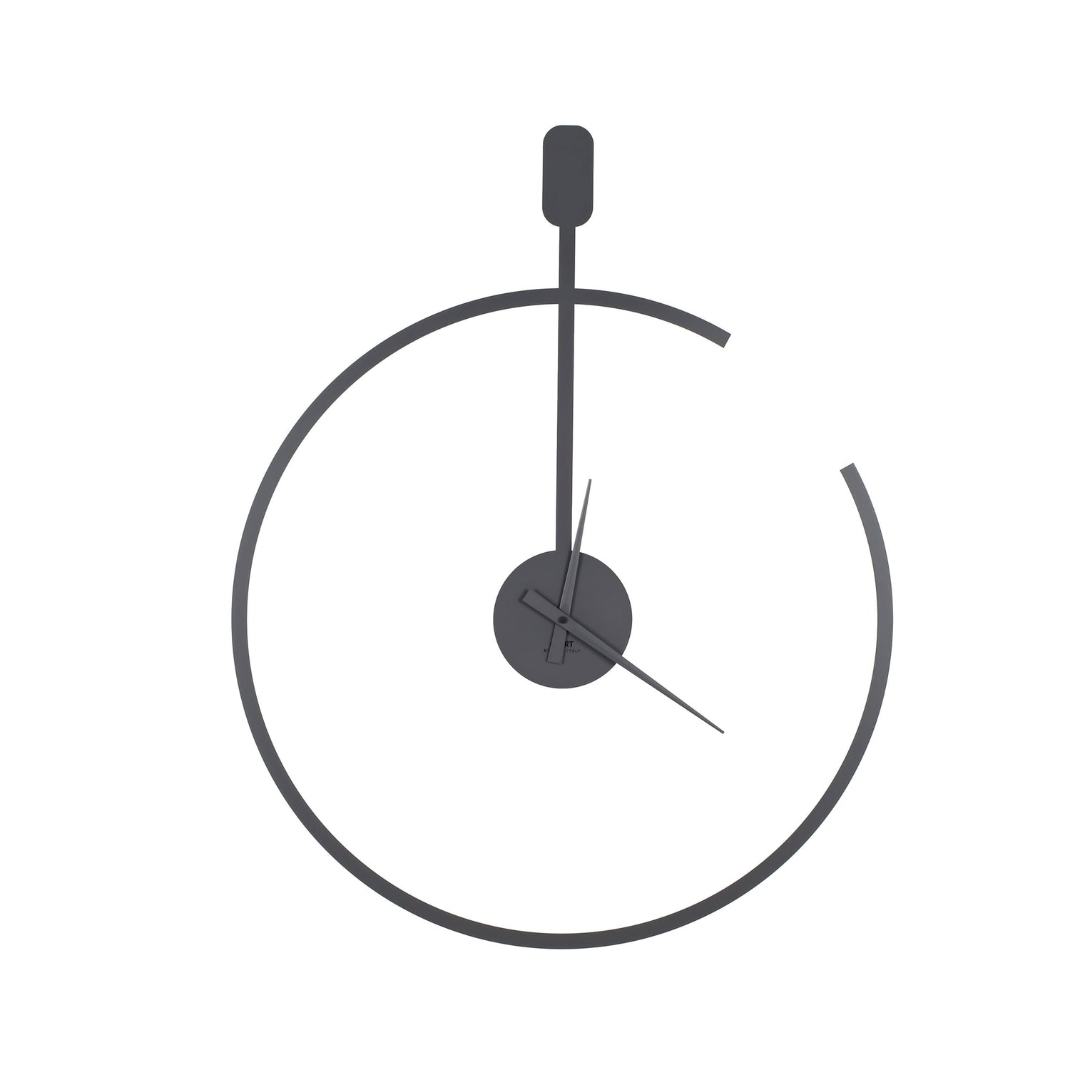 CEART Line Modern Wall Clock 92x74cm Black Metal Made in Italy