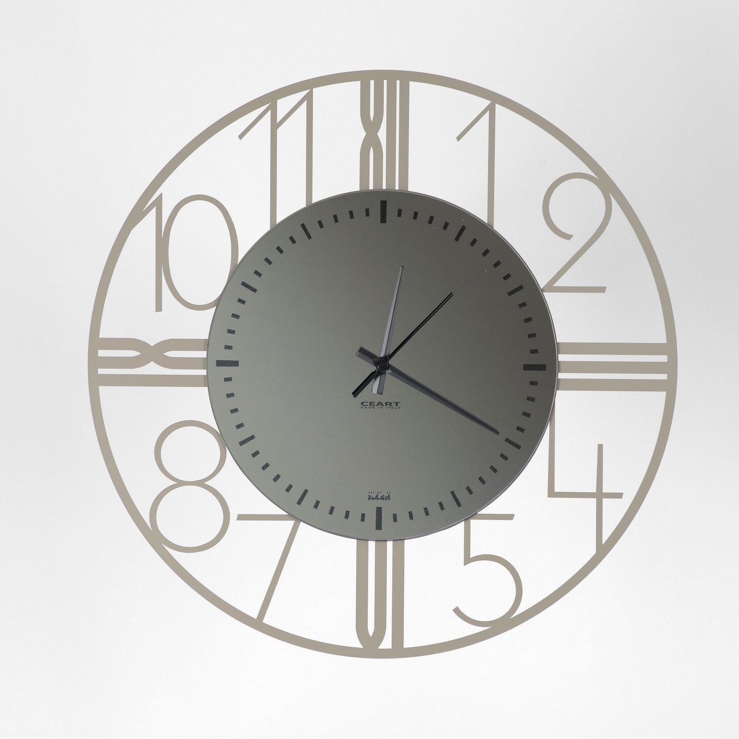 CEART Astro Wall Clock 50cm Taupe Metal Made in Italy