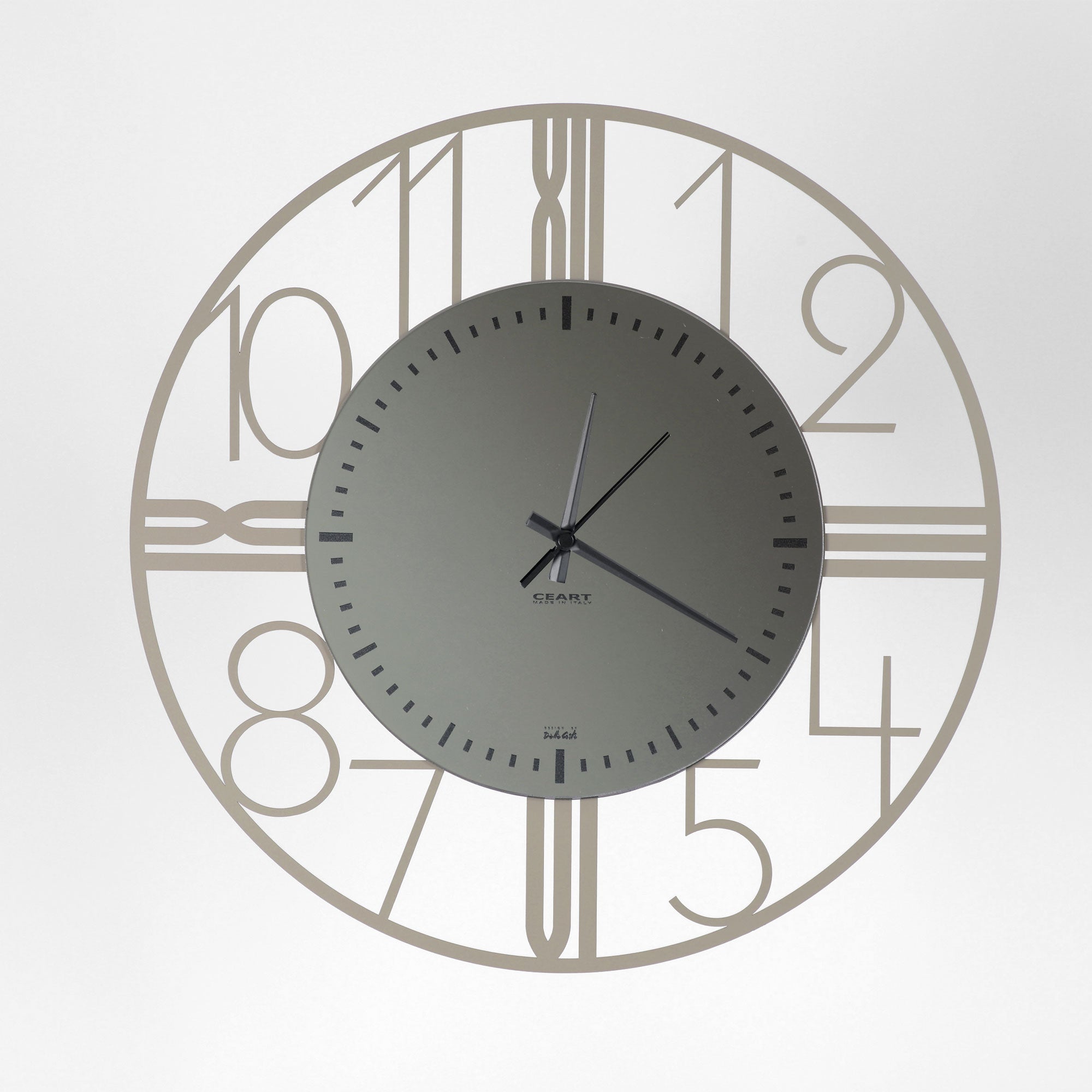 CEART Astro Wall Clock 50cm Taupe Metal Made in Italy