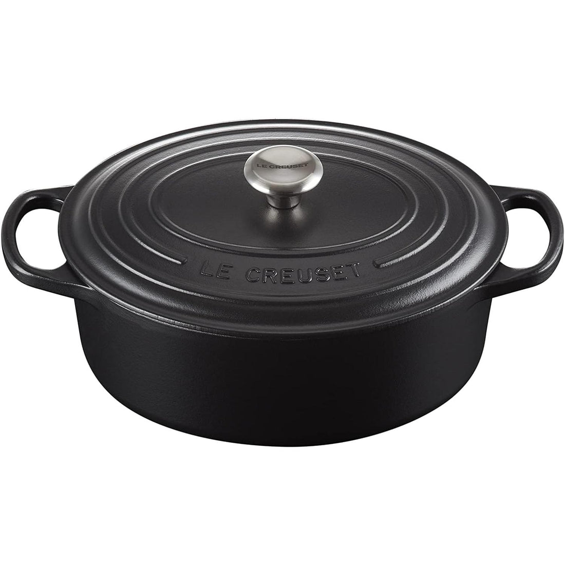 LE CREUSET Oval Cocotte Evolution 29cm Black Vitrified Cast Iron