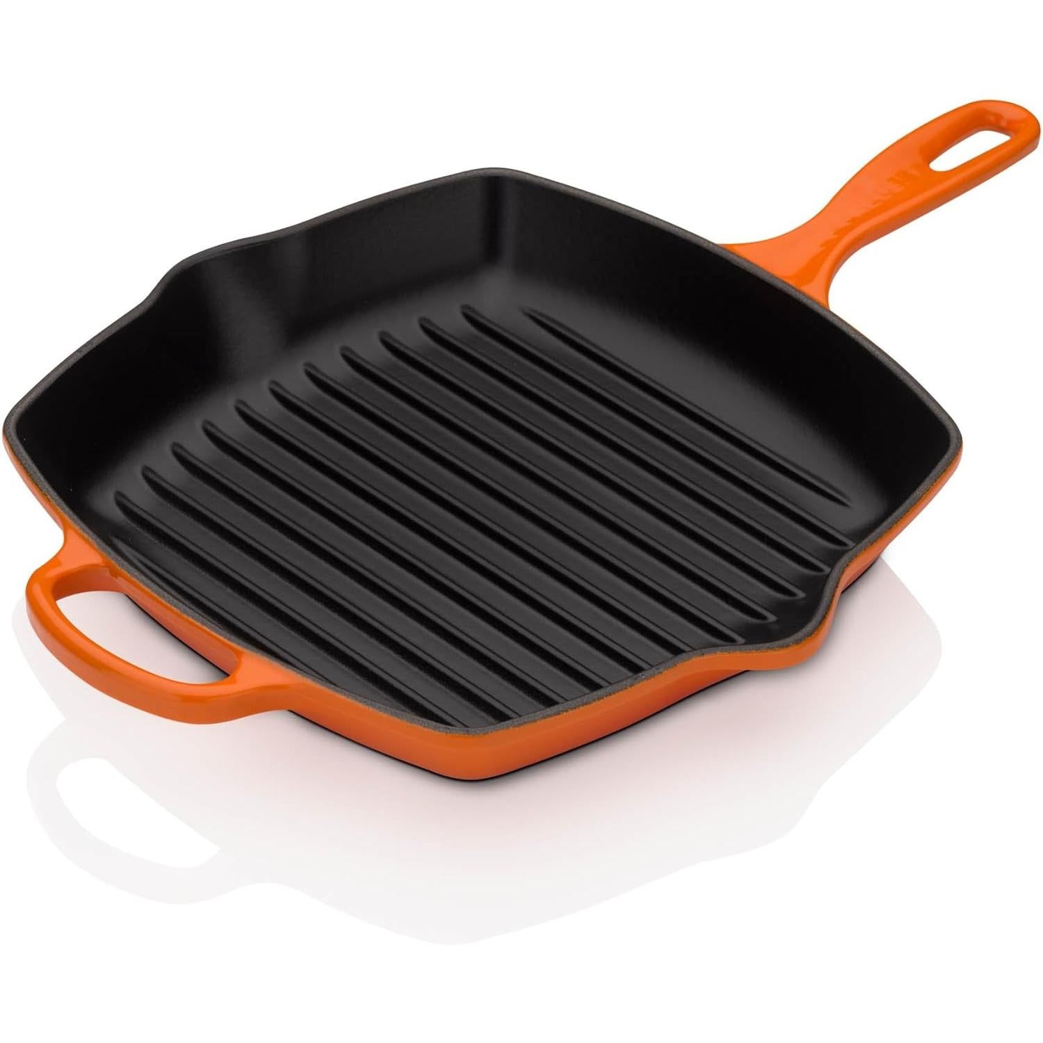 LE CREUSET Bistecchiera Skillet Quadrata Evolution 26cm in Ghisa Vetrificata Arancio