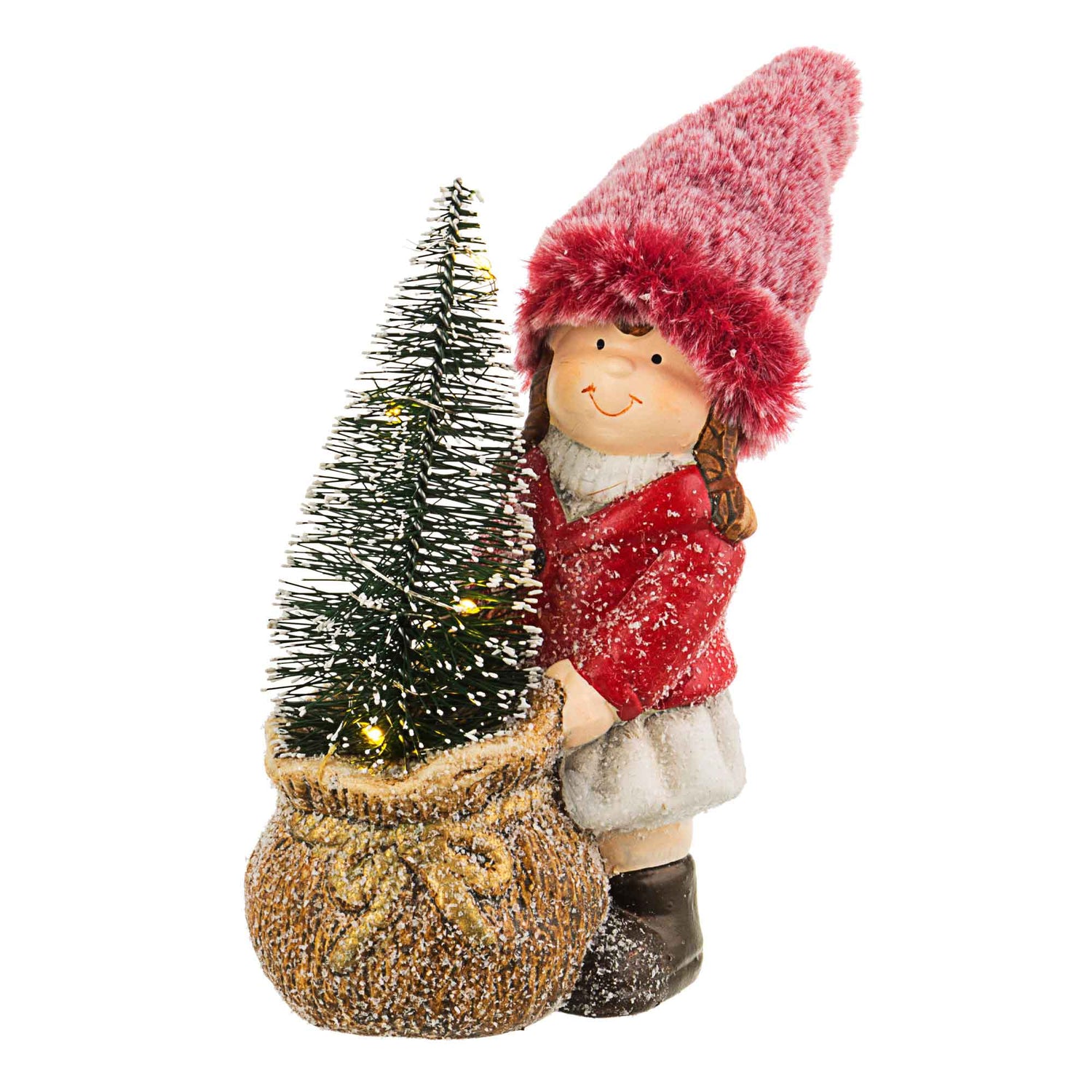 BIZZOTTO - Decorazione Natalizia Bimba Albero di Natale con LED Ceramica