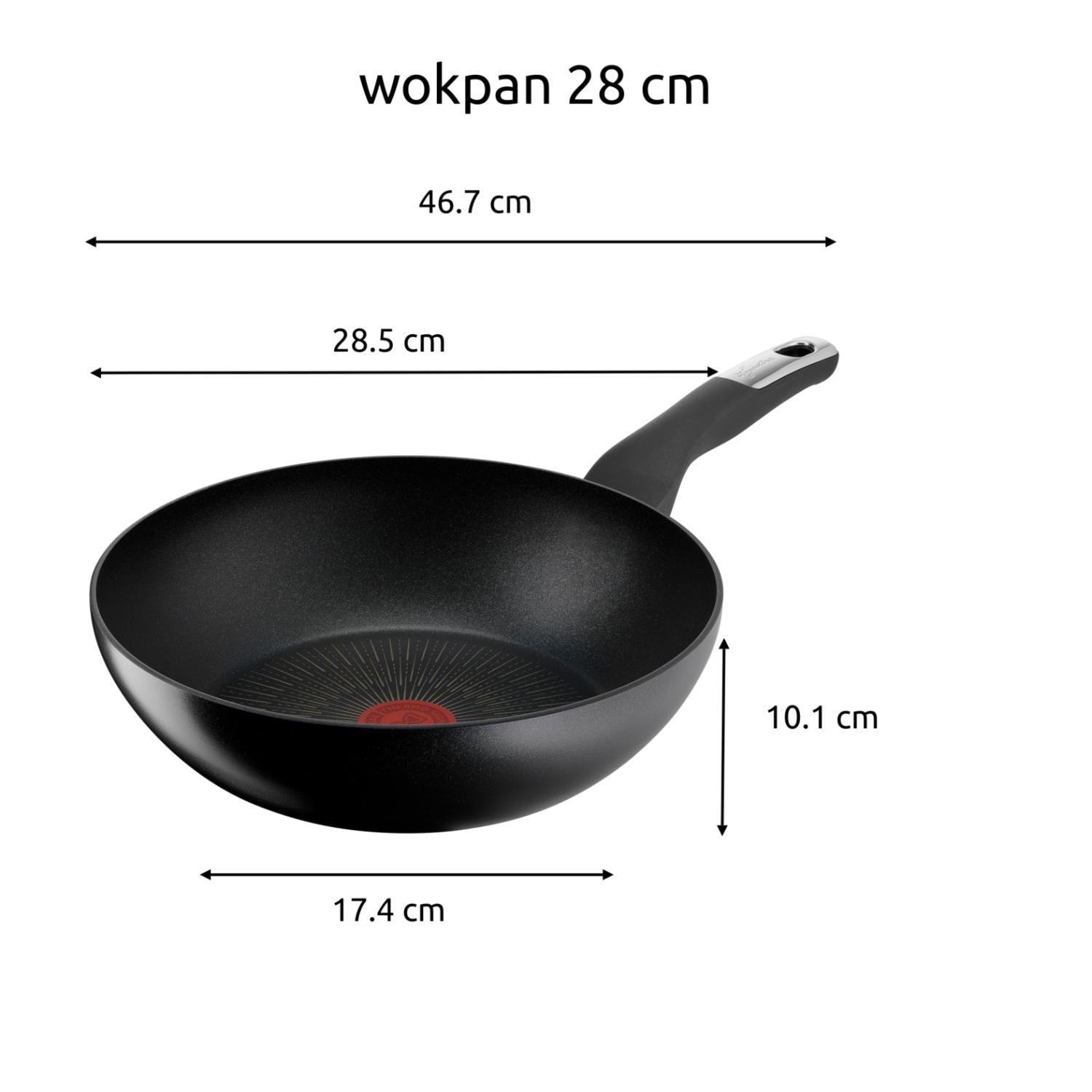 LAGOSTINA Unlimited Padella WOK Antiaderente 28cm Induzione Thermosignal Alluminio