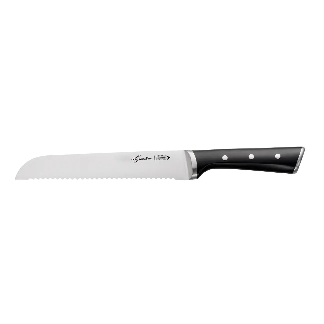 LAGOSTINA Iceforce Coltello Pane 20cm Acciaio Inox Doppio Rivetto Manico Ergonomico