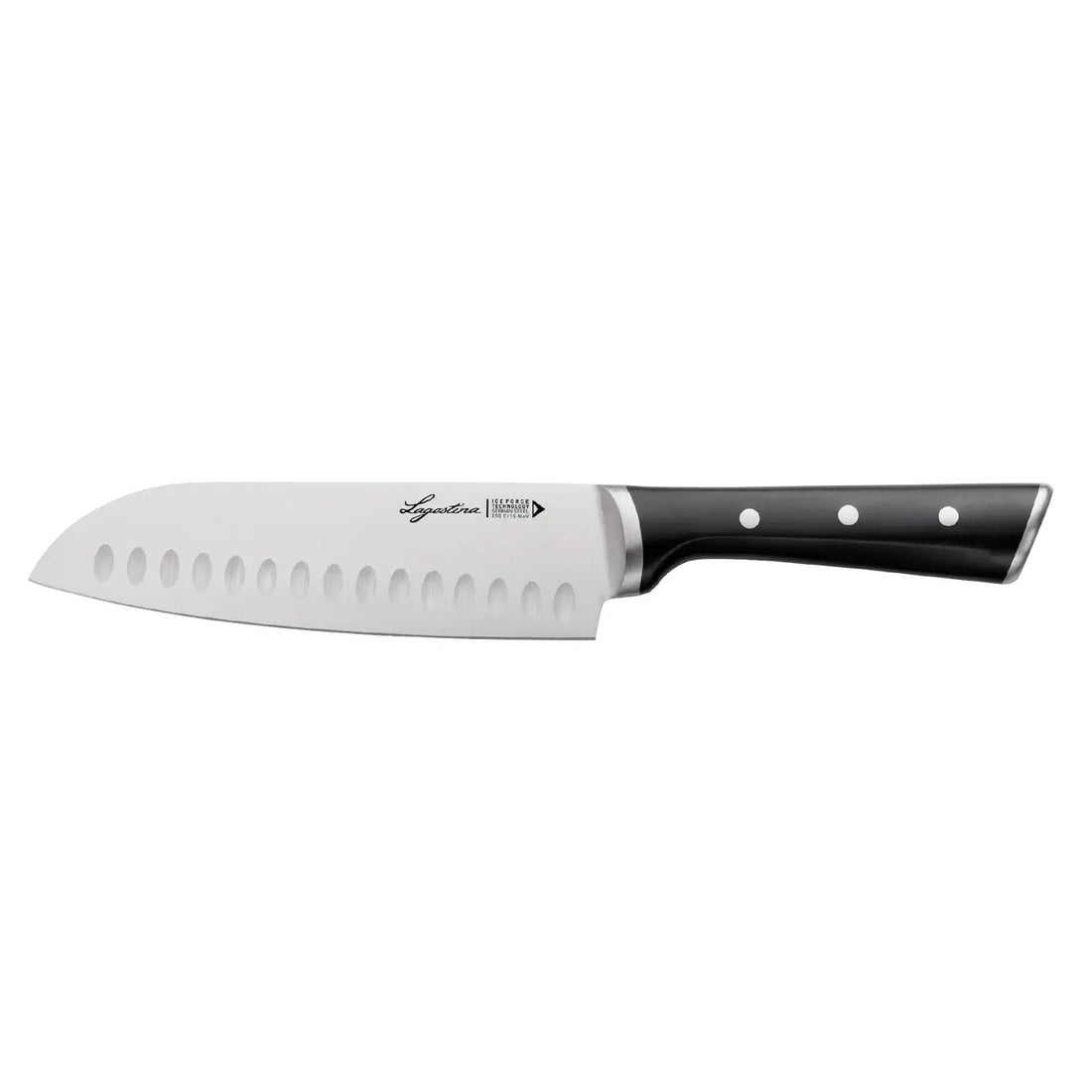 LAGOSTINA Iceforce Coltello Santoku 18cm Acciaio Inox Doppio Rivetto Manico Ergonomico