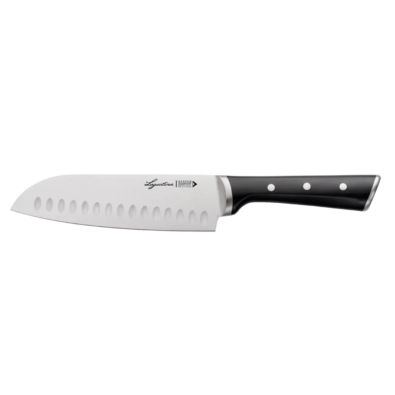 LAGOSTINA Iceforce Santoku Knife 18cm Stainless Steel Double Rivet Ergonomic Handle