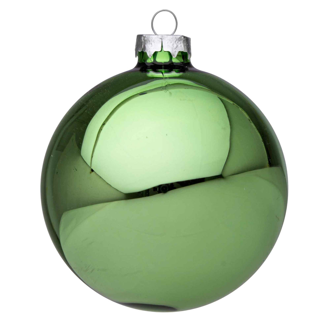 BIZZOTTO Glossy Green Glass Christmas Tree Bauble Sphere Decoration 10cm