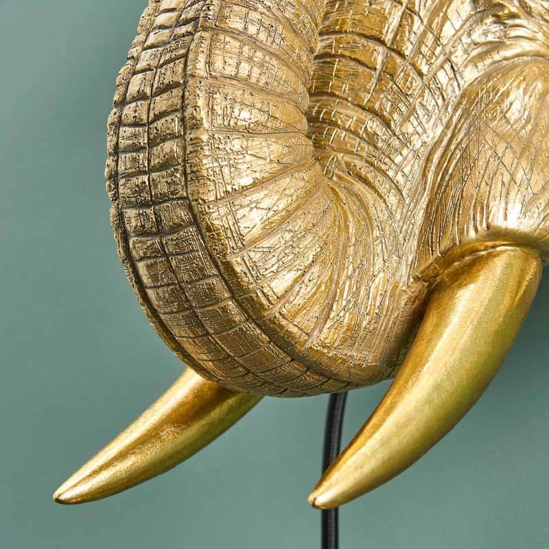 WERNS Jumbo Elephant Wall Lamp 43x47cm Gold Resin