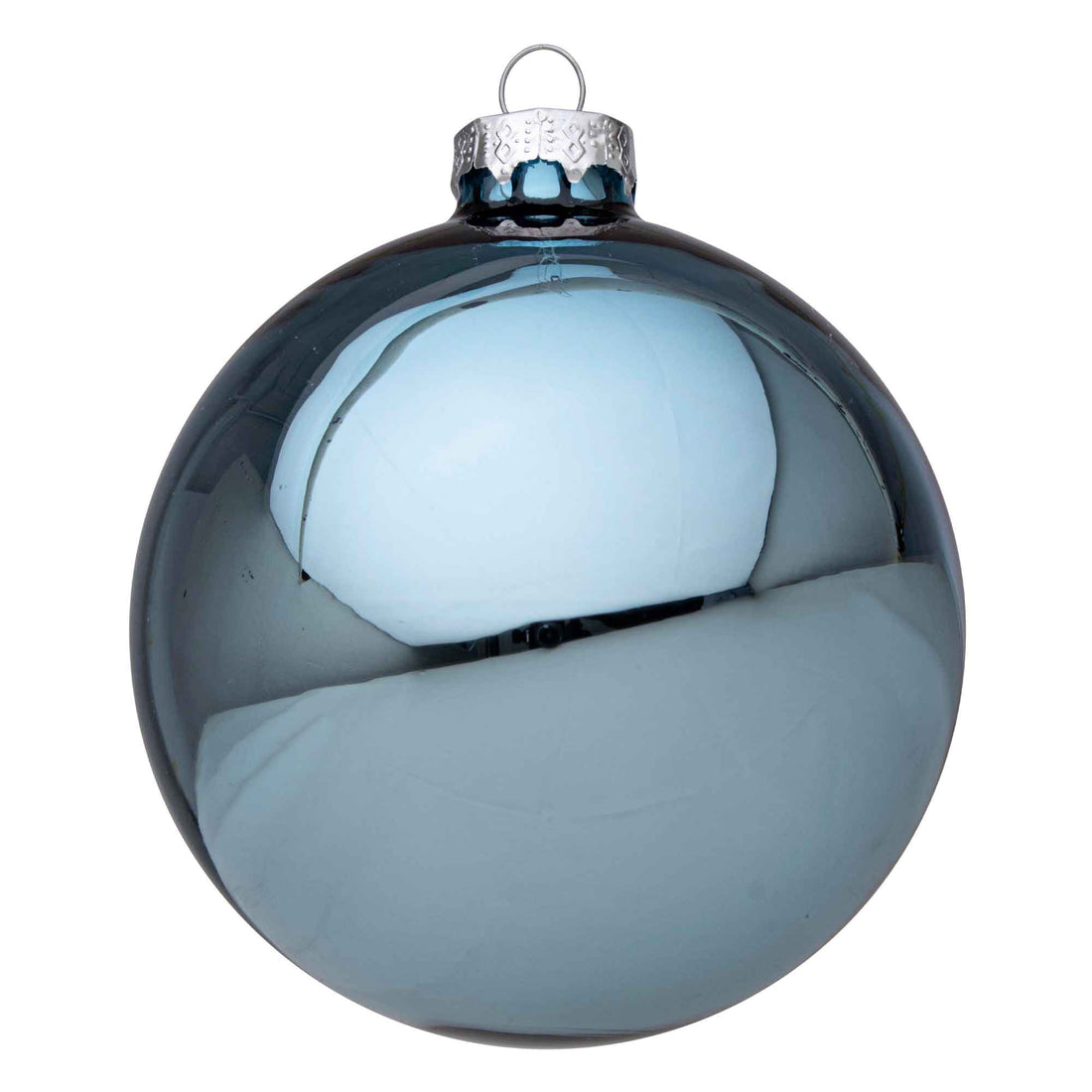 BIZZOTTO Sphere Christmas Tree Bauble Decoration Shiny Blue Glass 10cm