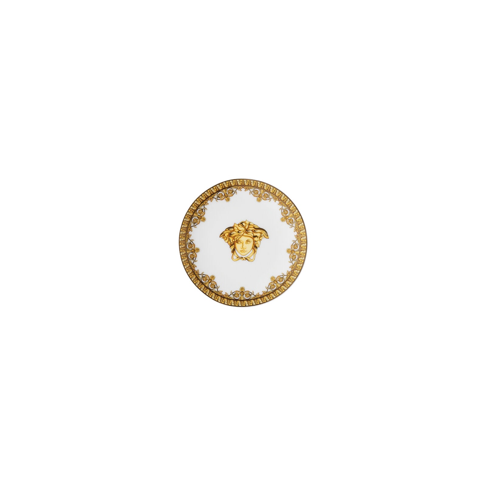 VERSACE - I Love Baroque Piatto Piattino 10cm Bianco Oro Porcellana