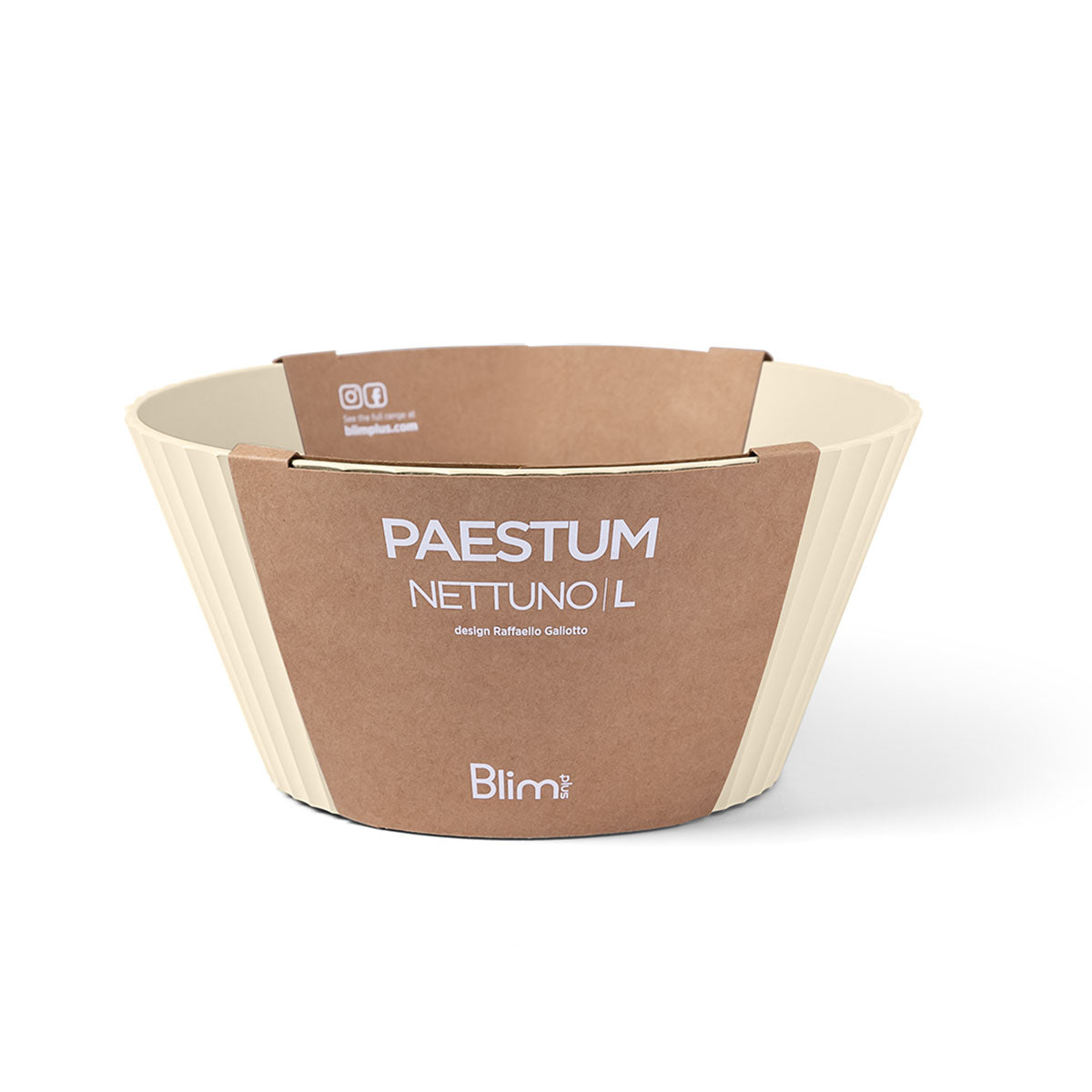 BLIM PLUS Bowl Cup Salad Bowl Nettuno L 25cm Brown Sugar Sand Made in Italy 100% Recyclable