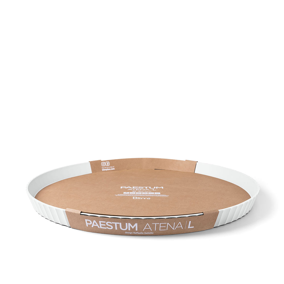 BLIM PLUS Atena Round Tray L 40cm Arctic White Made in Italy 100% Recyclable