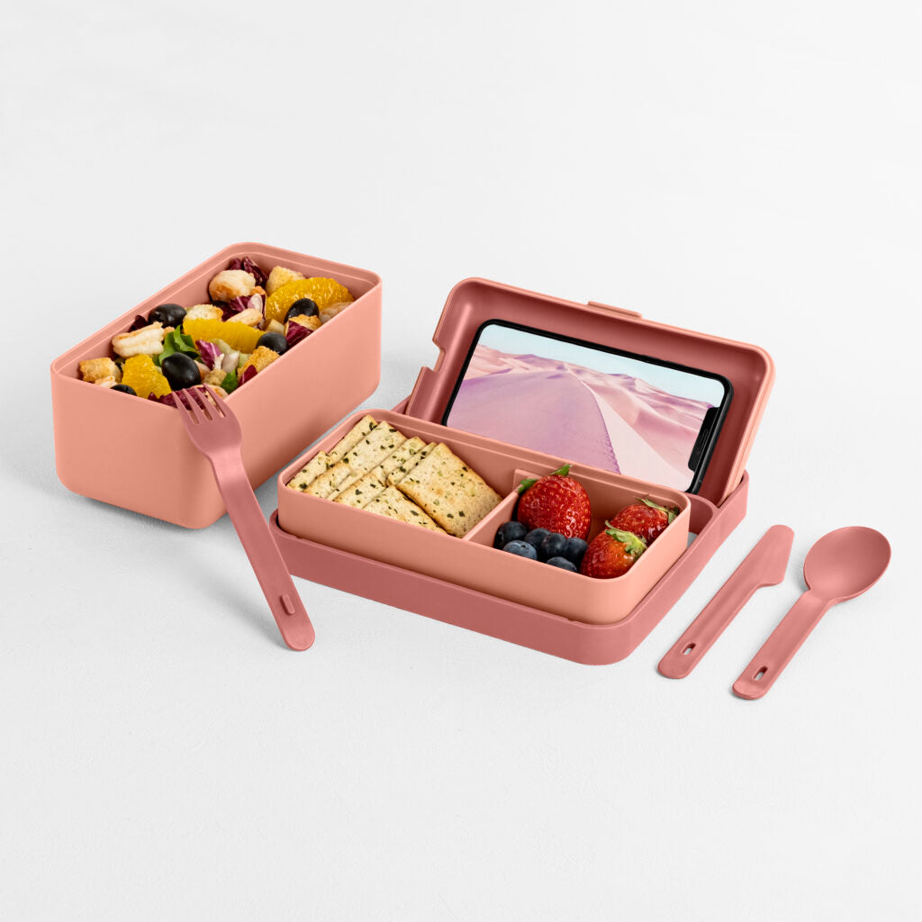 BLIM PLUS Lunchbox Lunch Box Case M 18x17.5cm Flamingo Pink Pink Made in Italy 100% Recyclable