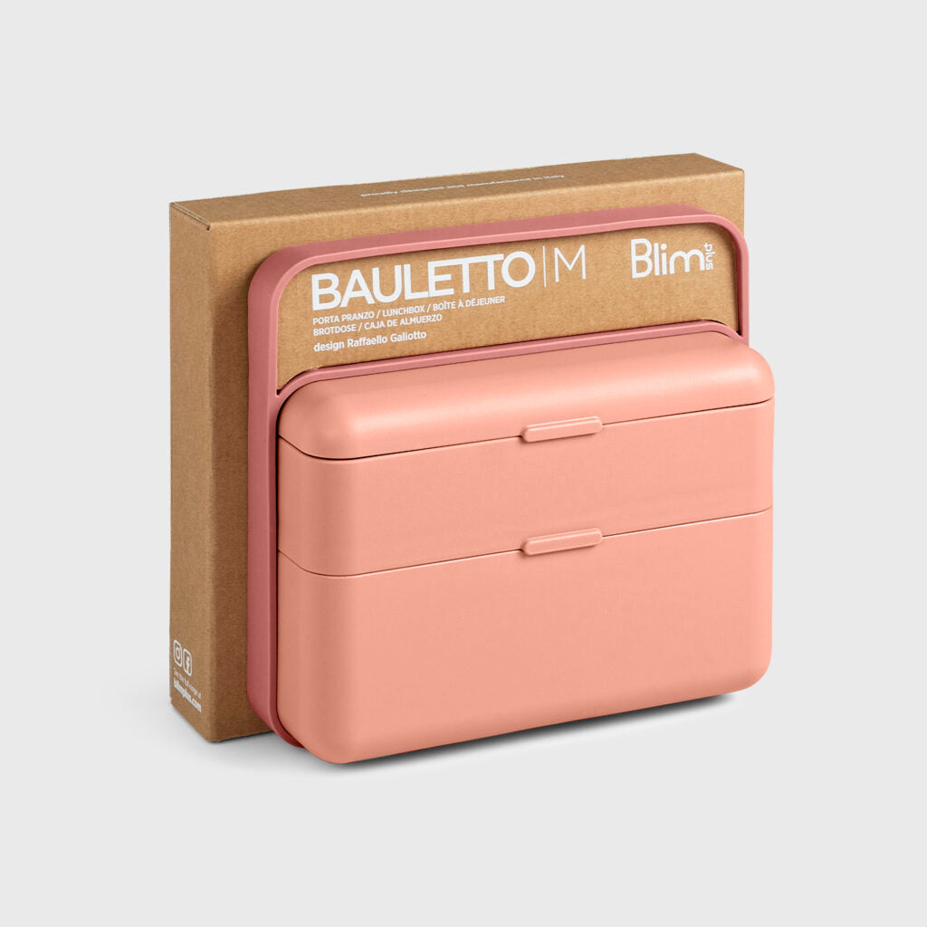 BLIM PLUS Lunchbox Lunch Box Case M 18x17.5cm Flamingo Pink Pink Made in Italy 100% Recyclable